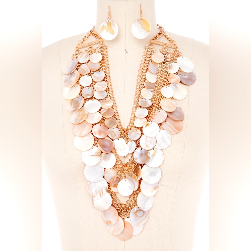 Gold & Cream Extravaganza Pearl Statement Necklace